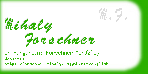 mihaly forschner business card